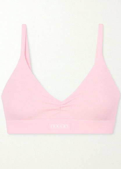 Kiss Me Bralette – Pink Organic Cotton Rib