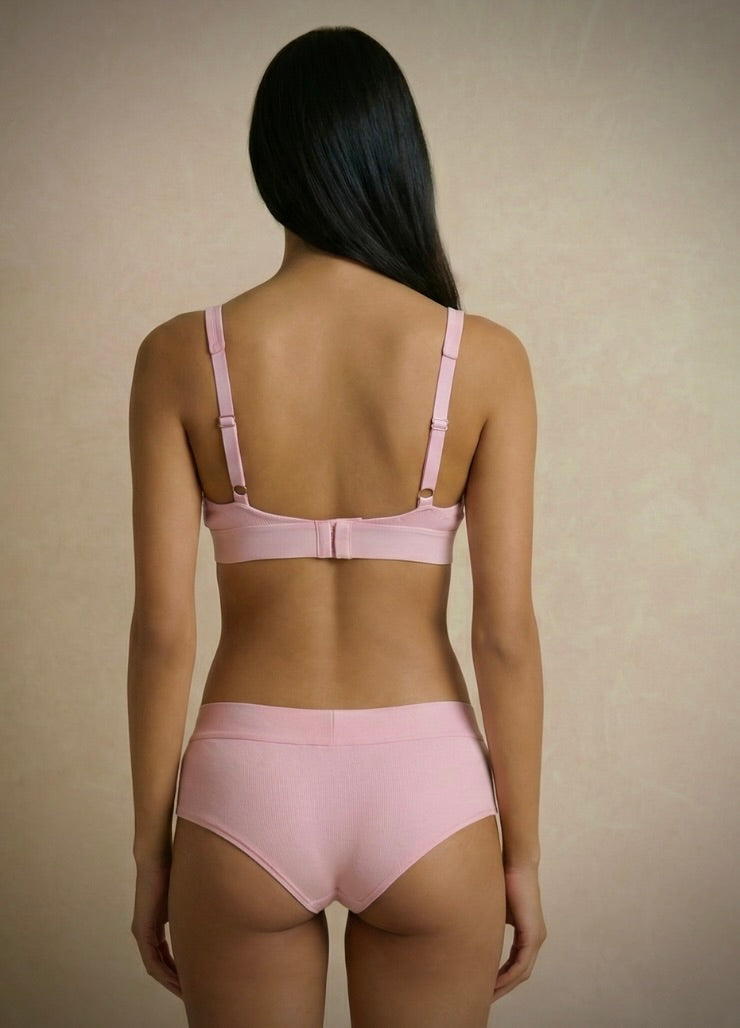 Heartburn Pantie – Pink Organic Cotton Rib